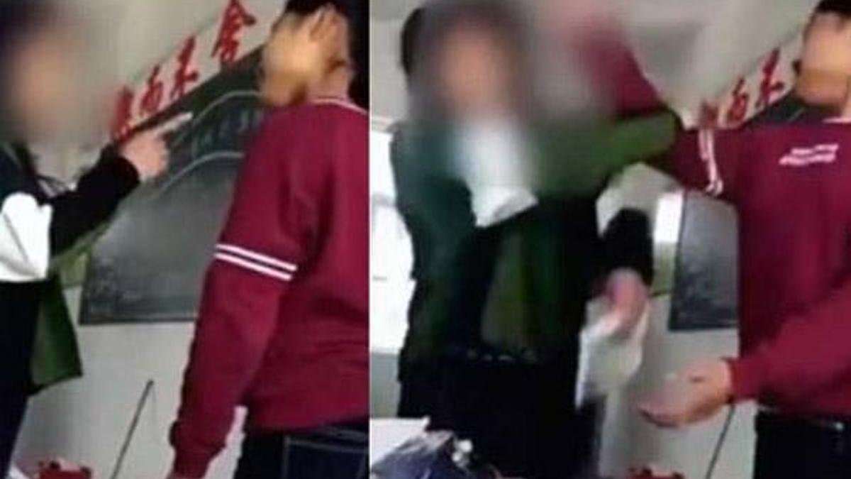 Öğretmenini tokatladı!