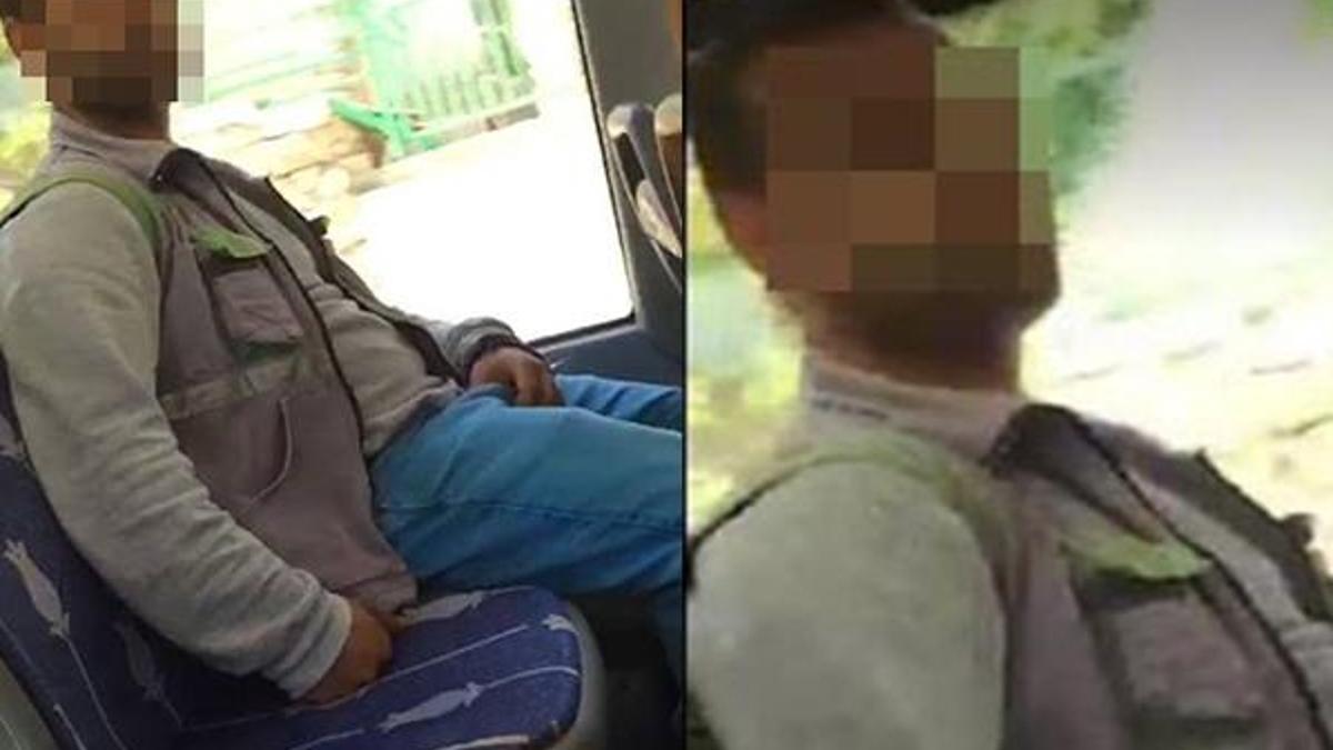 Otobüste tacizde bulunan kişiyi fotoğrafladı