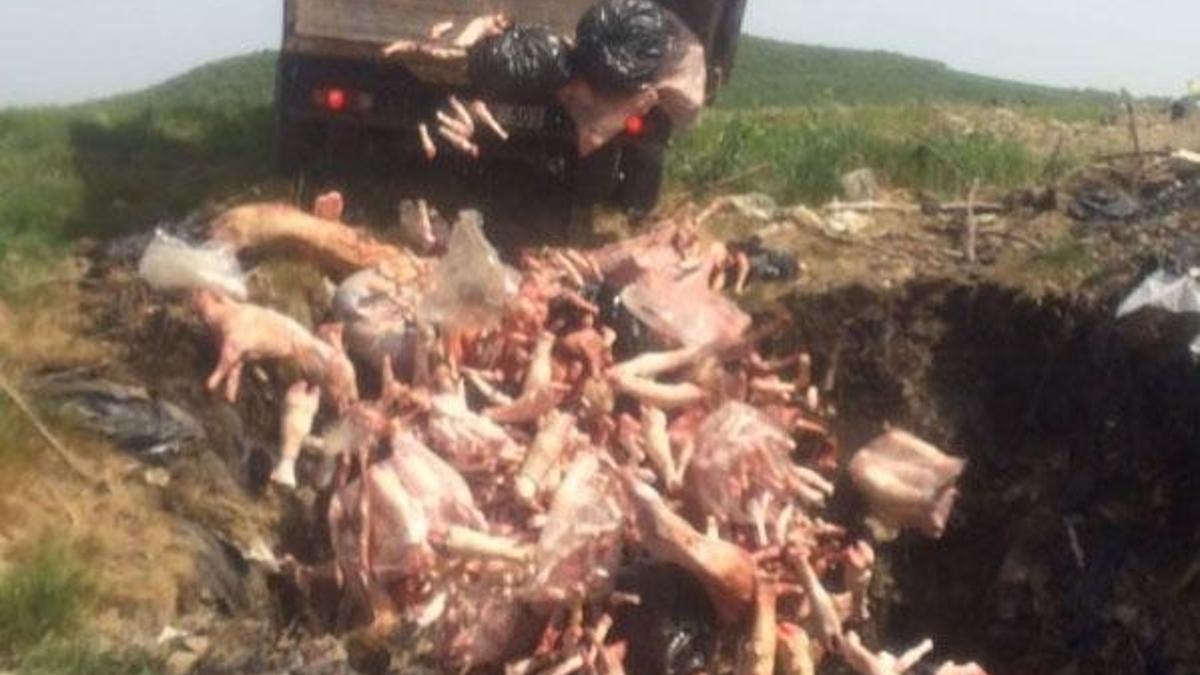 2 ton kaçak et imha edildi