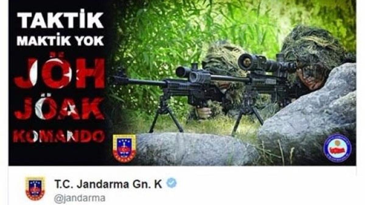 Jandarma'dan 'Taktik maktik yok' paylaşımı