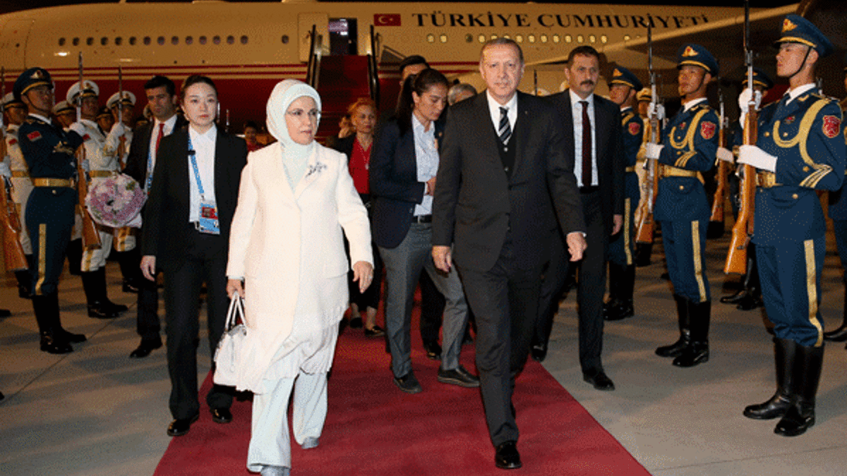 Cumhurbaşkanı Erdoğan Çin'e ulaştı