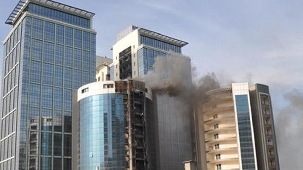 Bursa'da otel inşaatında yangın