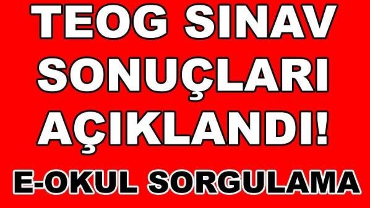 TEOG sınav sonuçlarını MEB açıkladı! TEOG sonuçları e-okul sisteminde