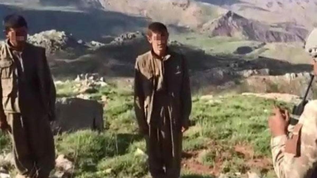 2 teröristin daha teslim olma görüntüleri paylaşıldı