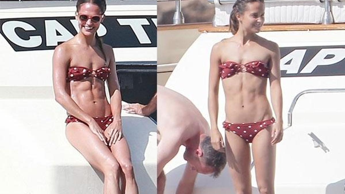 Kaslı güzel Alicia Vikander aşk tatilinde!