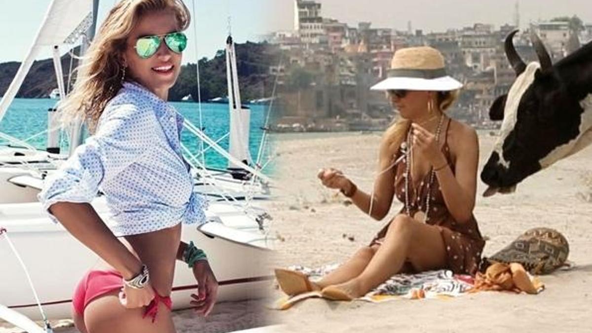 Burcu Esmersoy'u İnek yalayınca şok oldu!