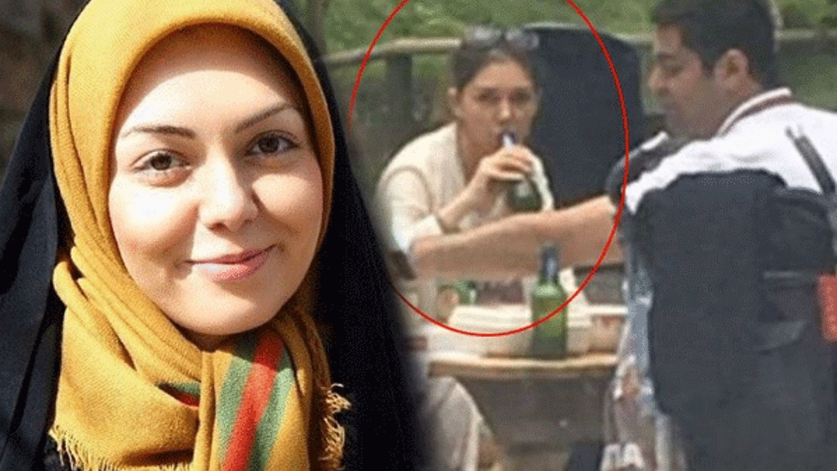 İçki içerken görülen İranlı spiker Azadeh Namdari...