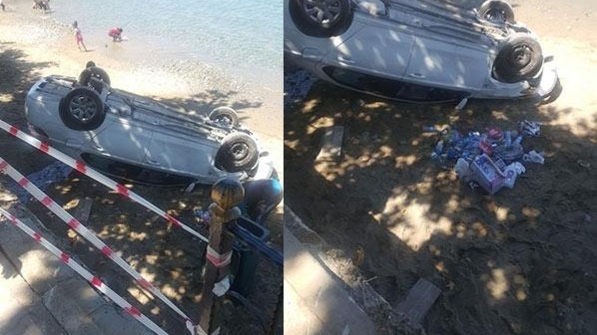 Yalova'da otomobil plaja düştü