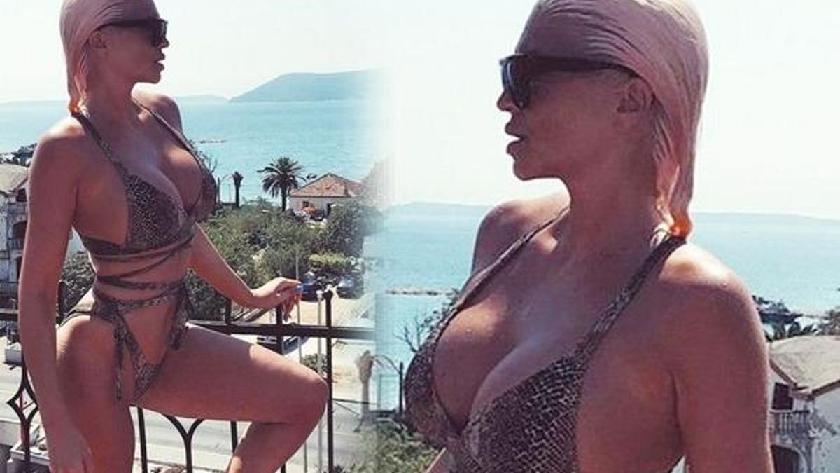 Yenge bikini ile balkona çıktı!