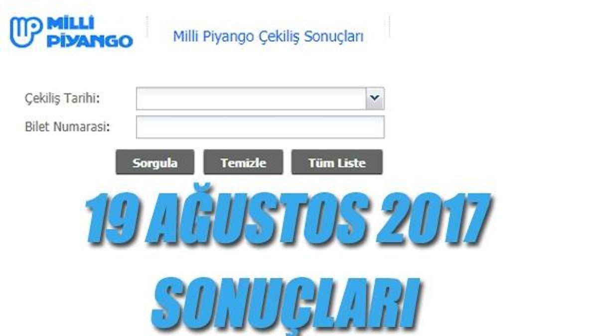 Milli Piyango çekiliş sonuçları açıklandı! - İşte 19 Ağustos 2017 MPİ