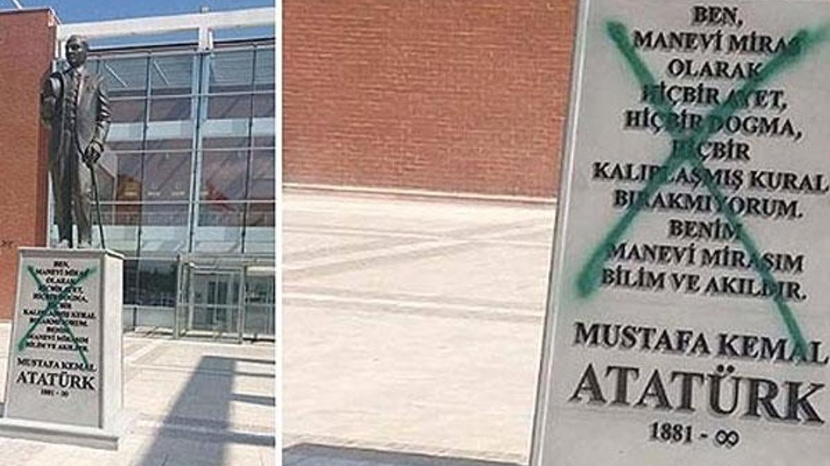 Eskişehir'deki Atatürk heykeline saldırıya tutuklama