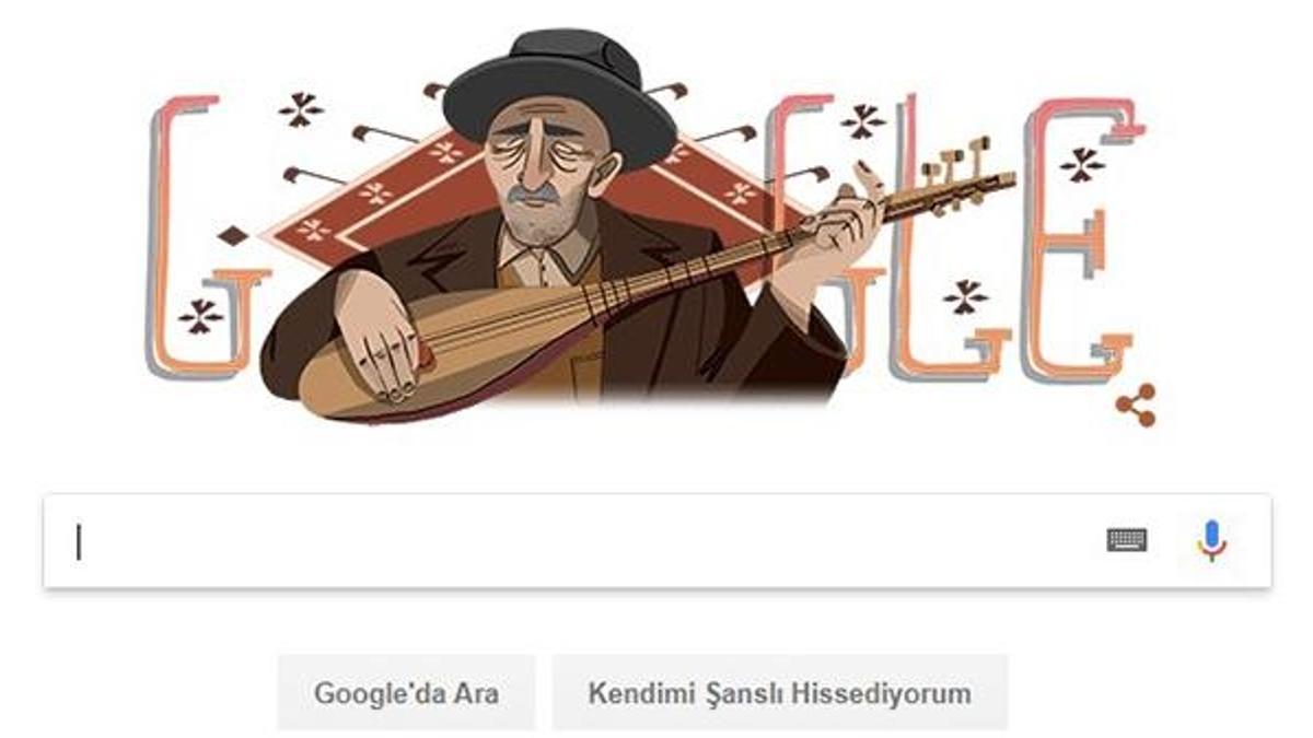 Aşık Veysel Google'da Doodle oldu! İşte Aşık Veyselin hayatı...