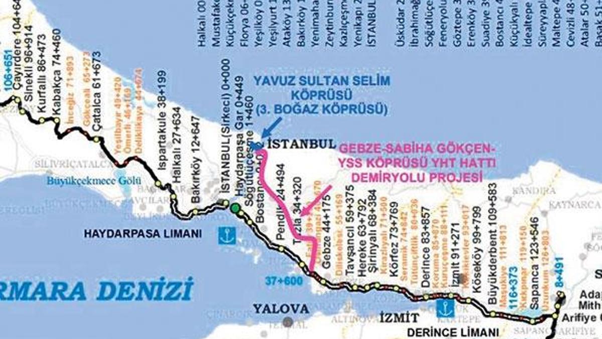 Gebze 3’üncü köprüye YHT ile bağlanacak!