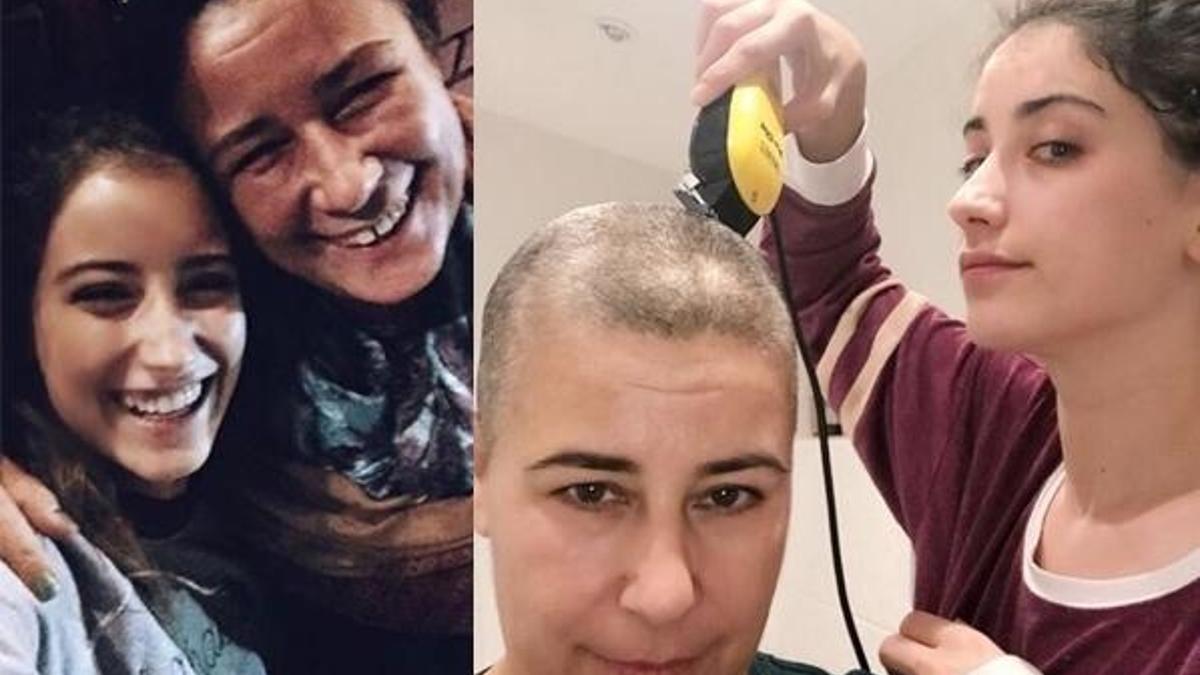 Saçlarını kızı Hazal'a kestirdi