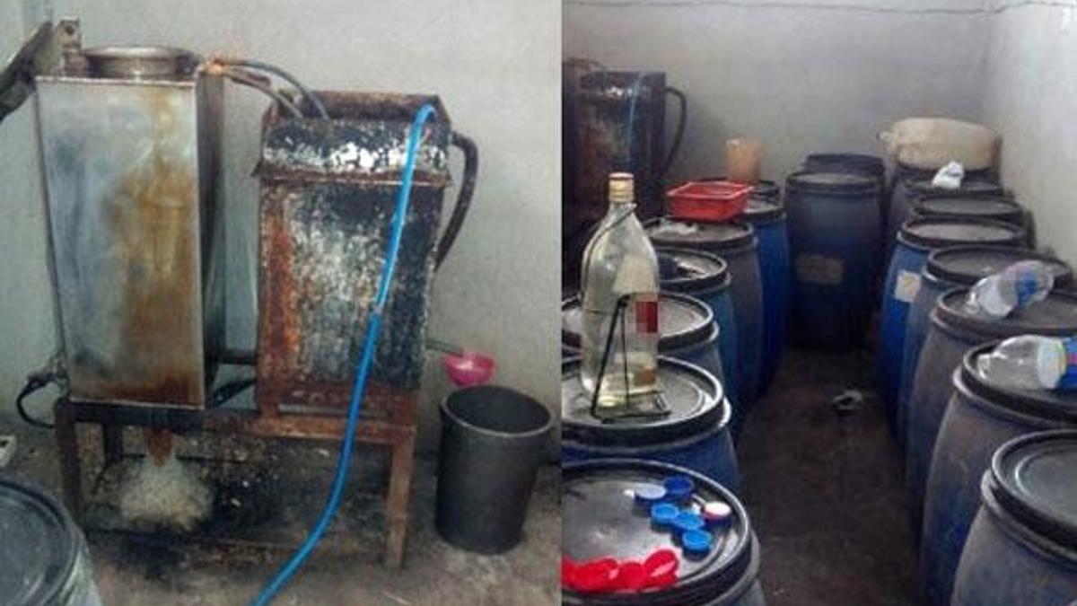 Sahte rakı imalathanesine baskın