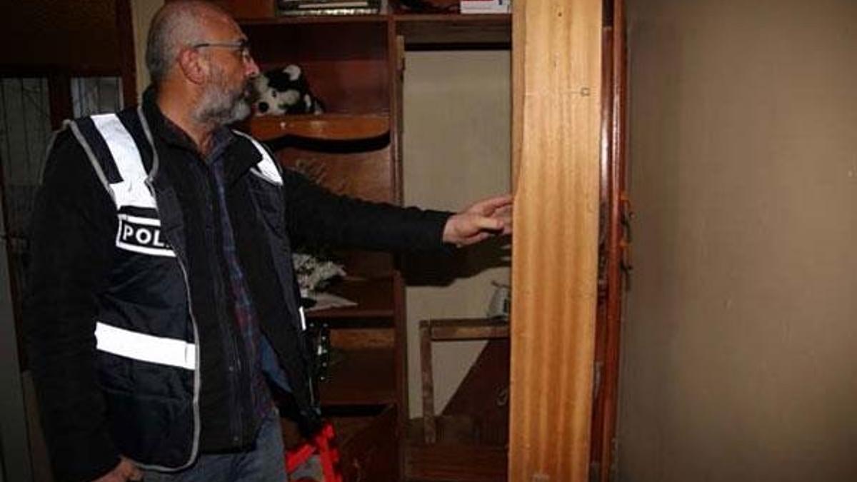 Dolaptaki gizli bölmeden kadın çıktı