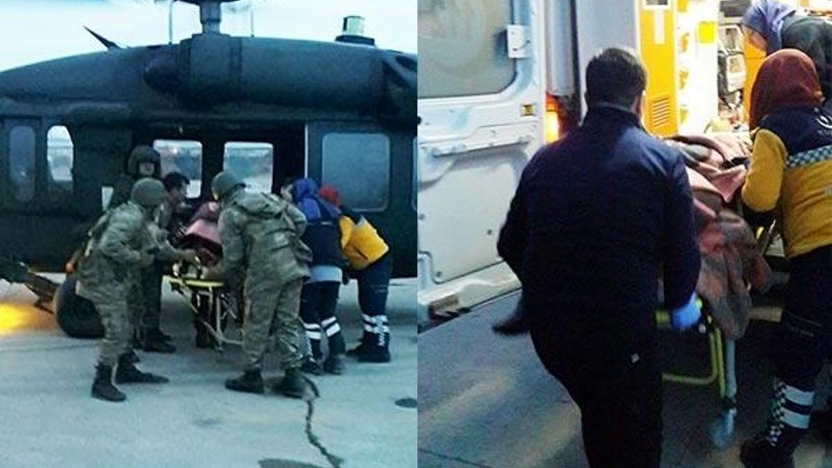 Hamile kadını böyle kurtardılar