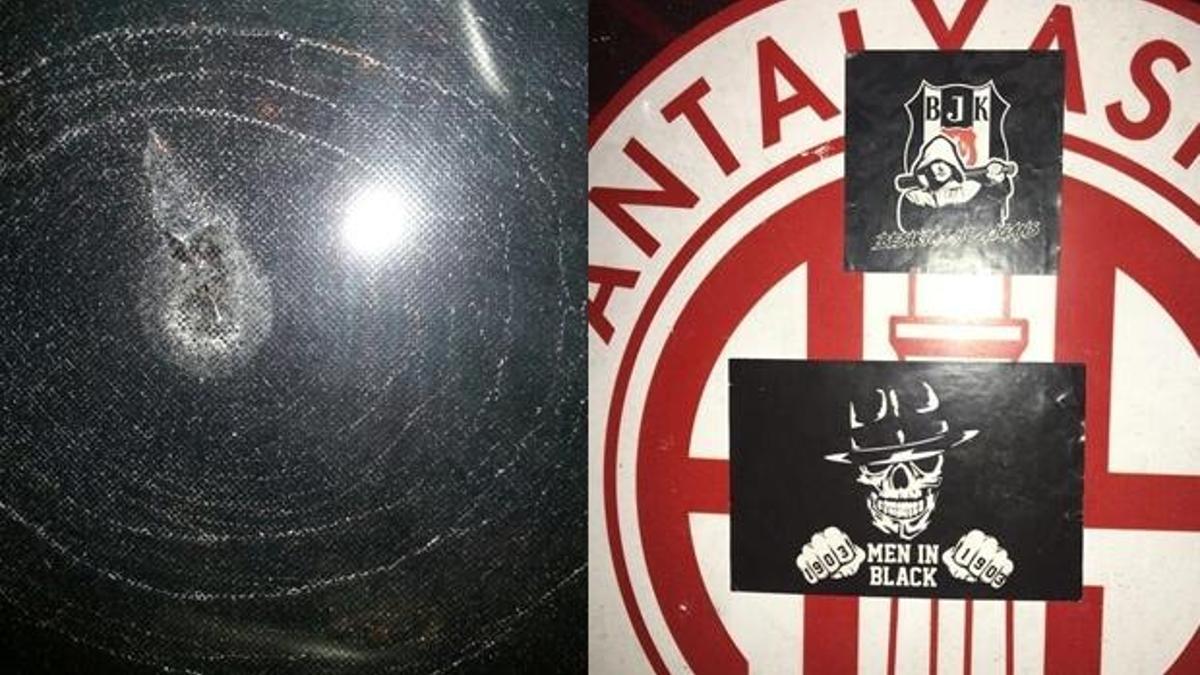Antalyaspor'un otobüsüne taşlı saldırı