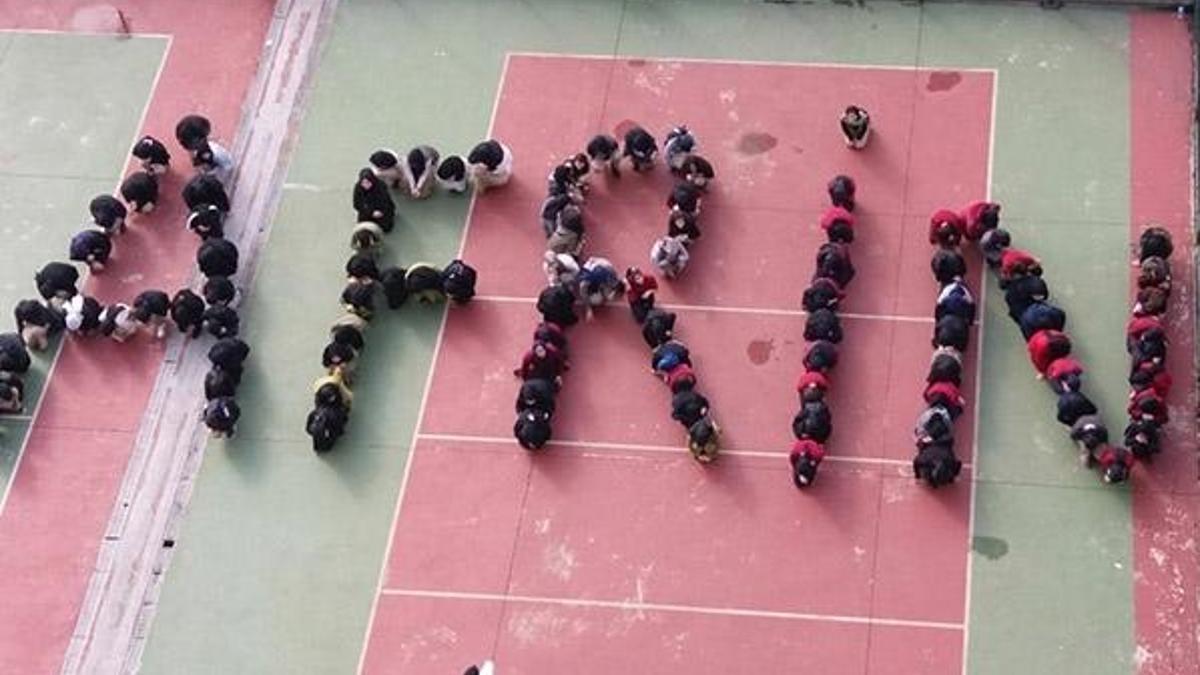 Lise öğrencileri Afrin için tek yürek oldu