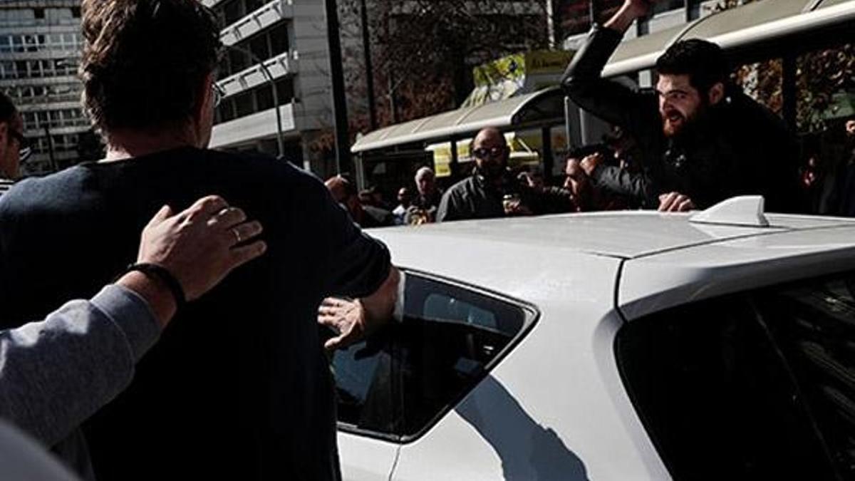 Yunanistan'da "Uber" protestosu
