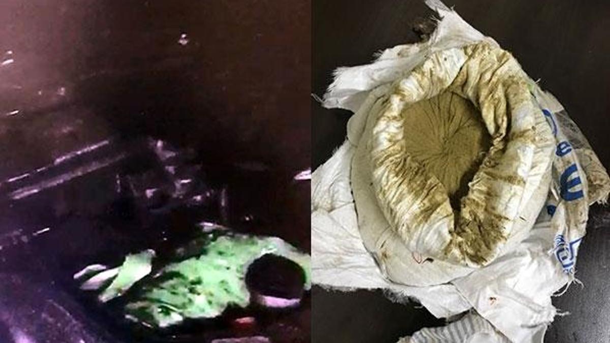 Otomobilin motor bölümünde esrar bulundu