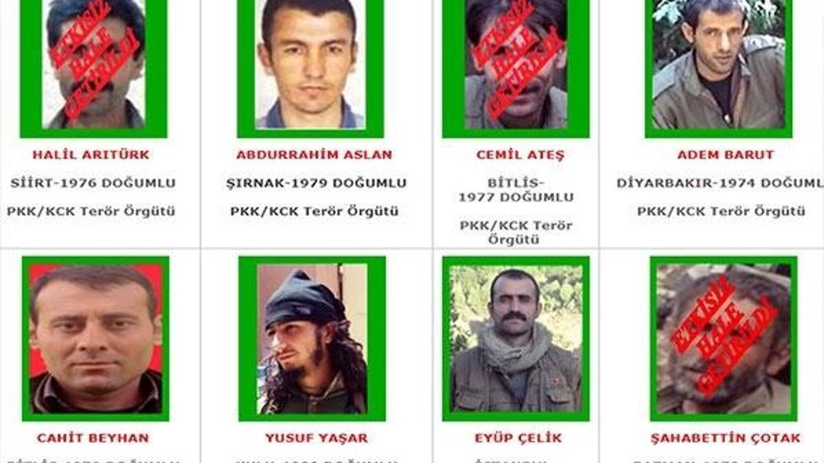 Listedeki teröristler bir bir etkisiz hale getiriliyor