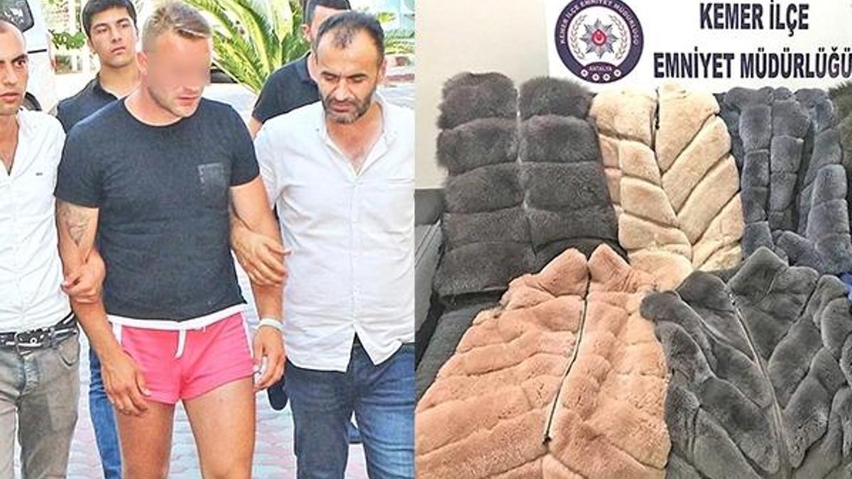Temmuz sıcağında kürk çalan Rus turist yakalandı