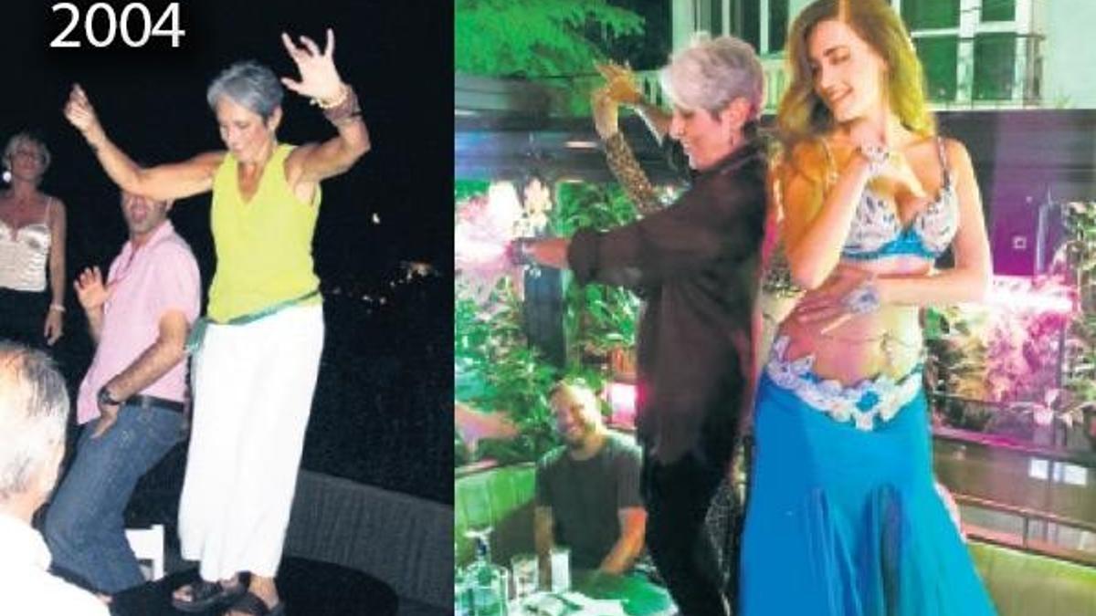 Masanın üstünde göbek attı