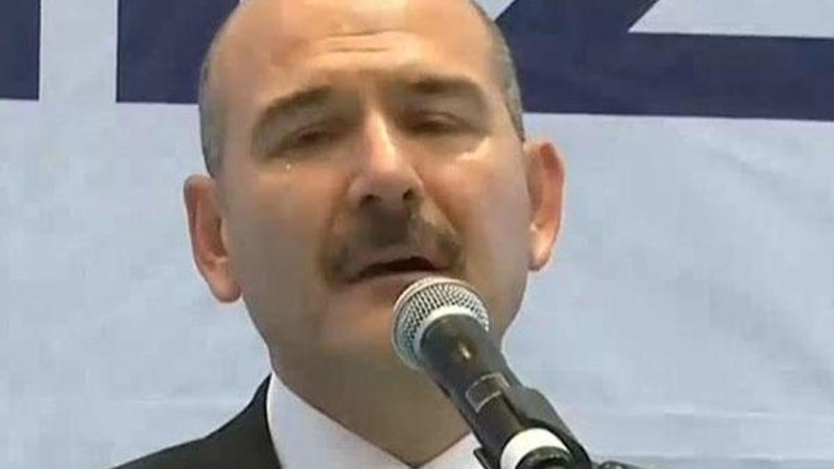 İçişleri Bakanı Süleyman Soylu gözyaşlarını tutamadı