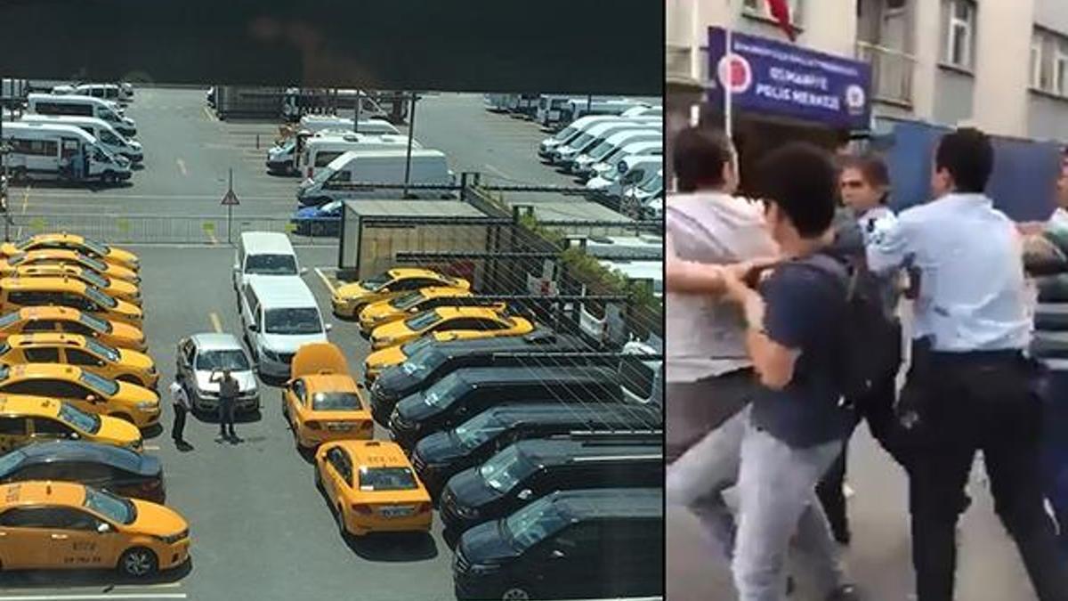 UBER şoförlerinin eyleminde arbede