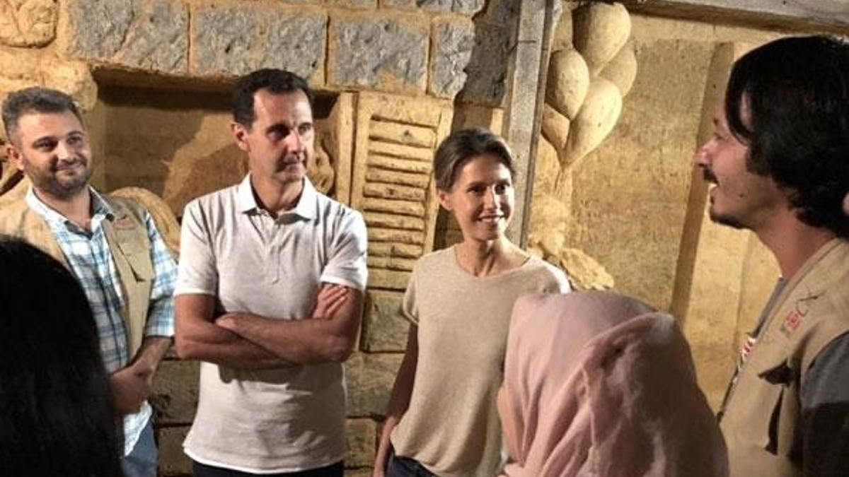 Beşar Esad, kanser tedavisi gören eşiyle tünel inceledi