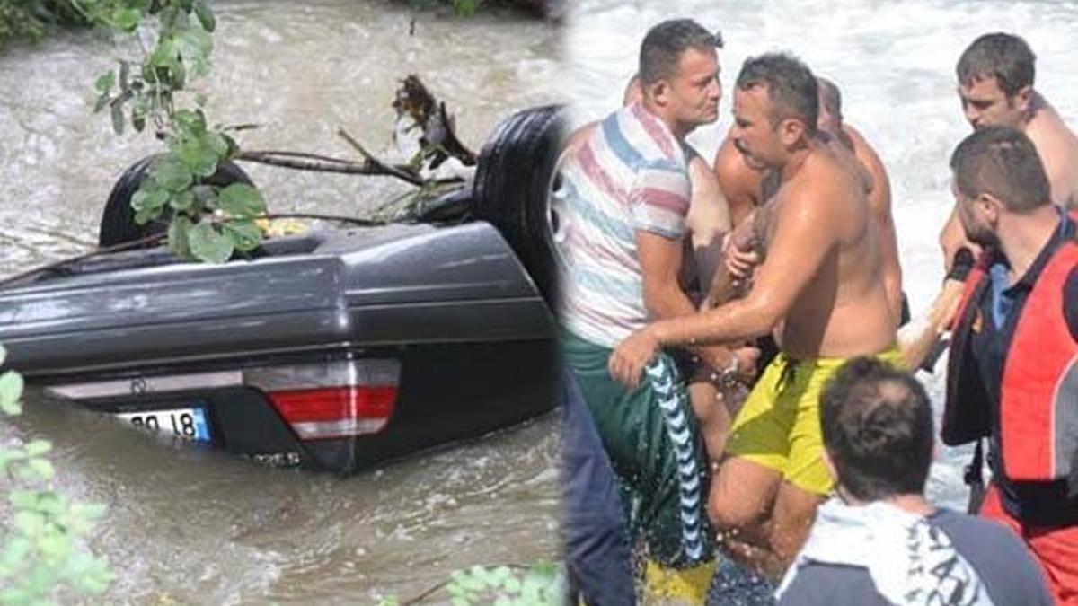 Otomobili derede, cesedi denizde bulundu