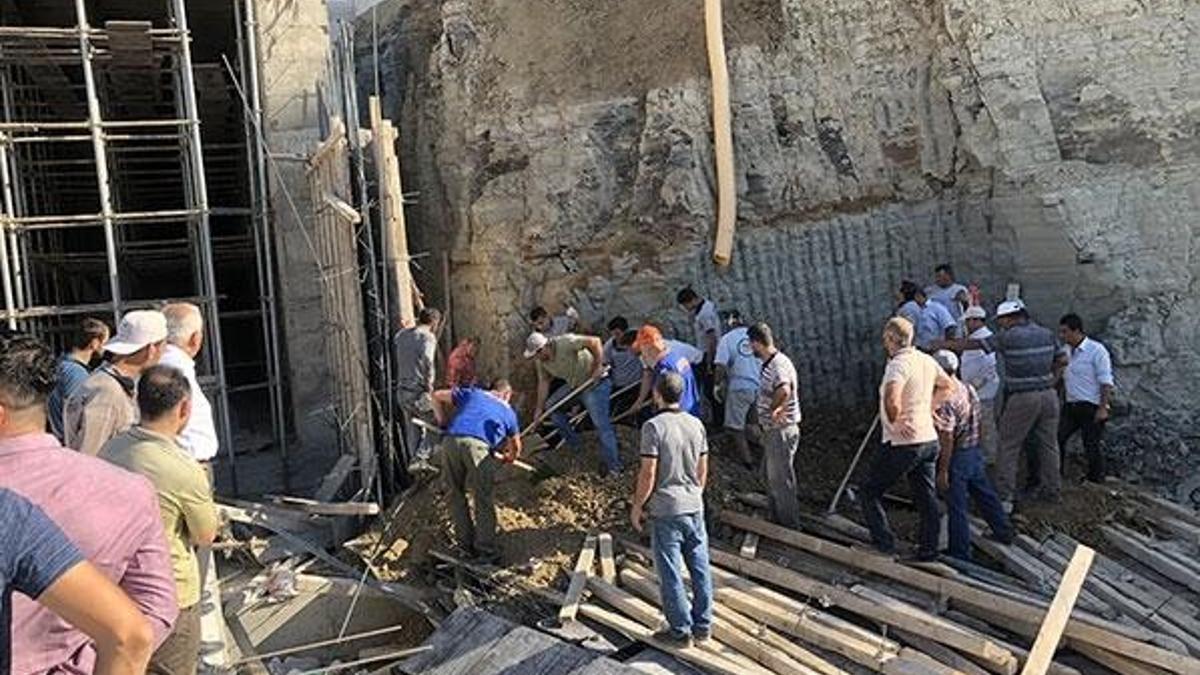 Okulun istinat duvarı çöktü: 1 ölü, 2 yaralı