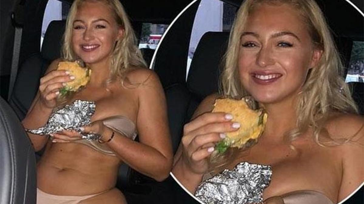 Iskra Lawrence'ın hamburger keyfi