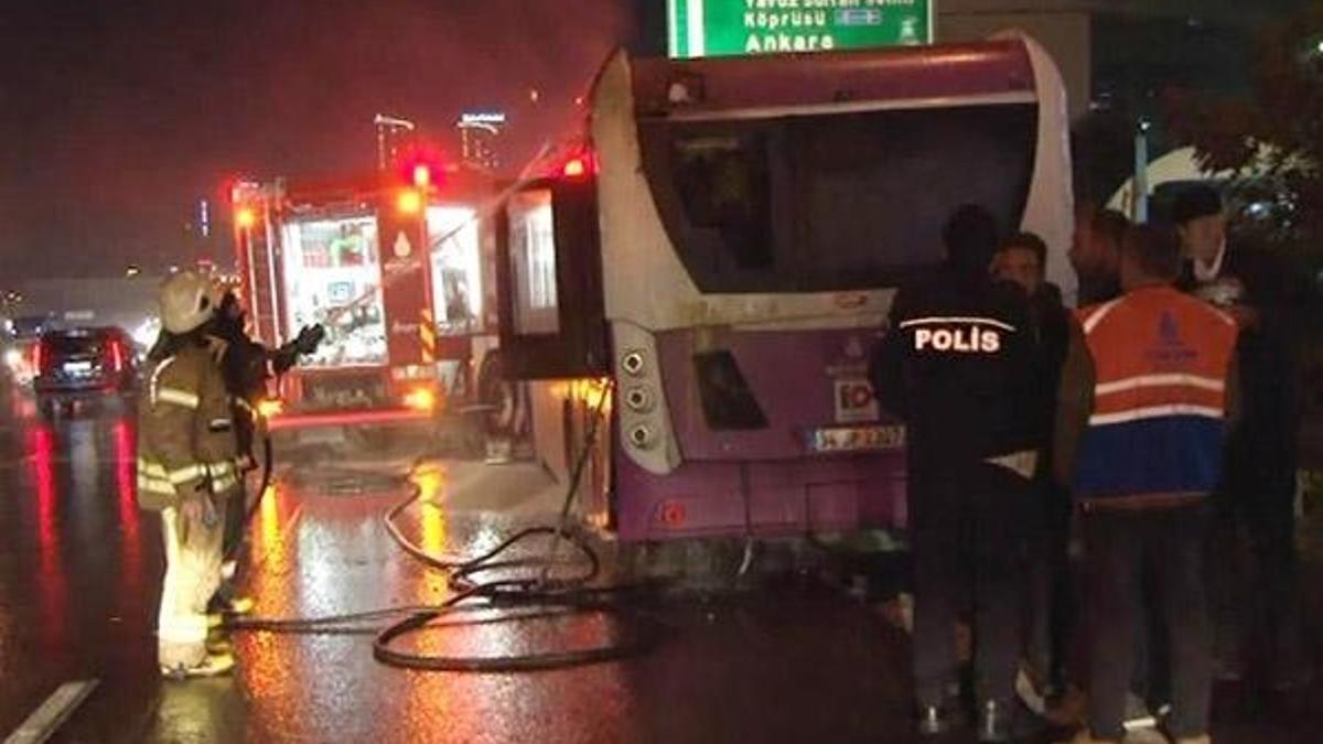 TEM otoyolunda korkutan otobüs yangını