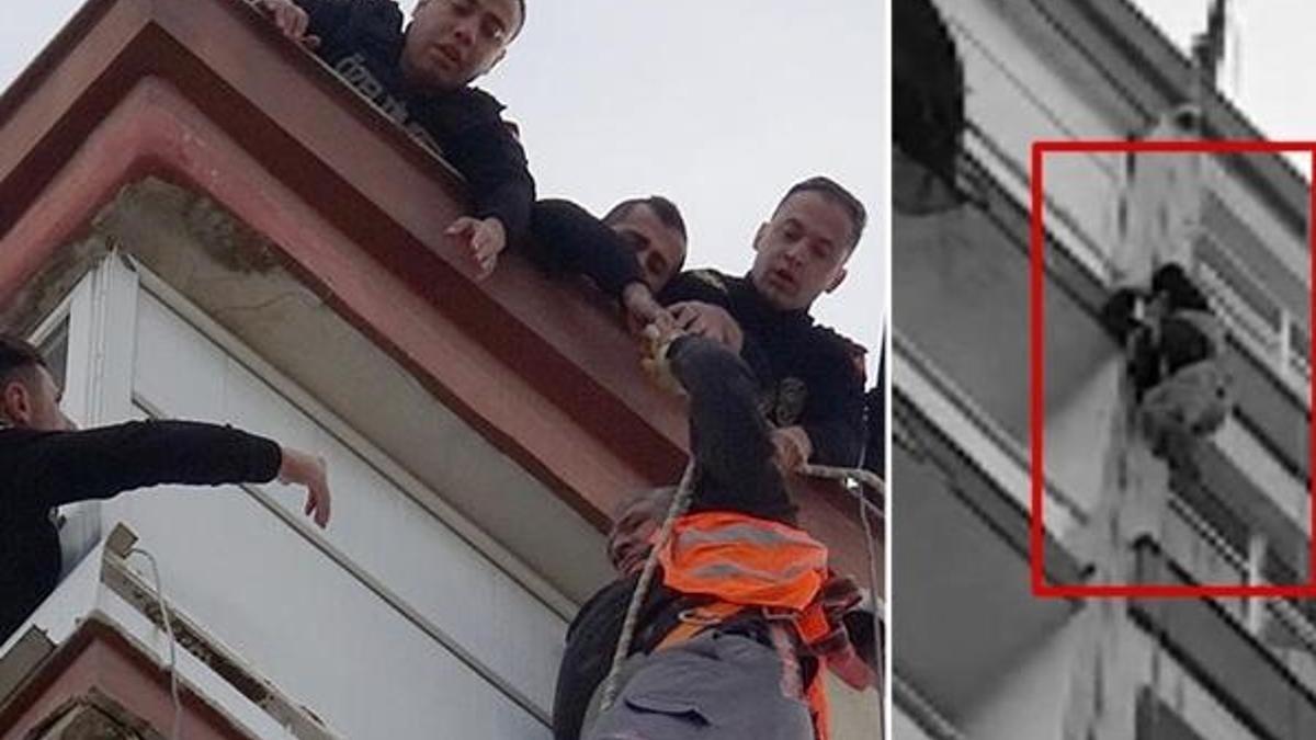Adana'da yürekleri ağza getiren an! Halat koptu