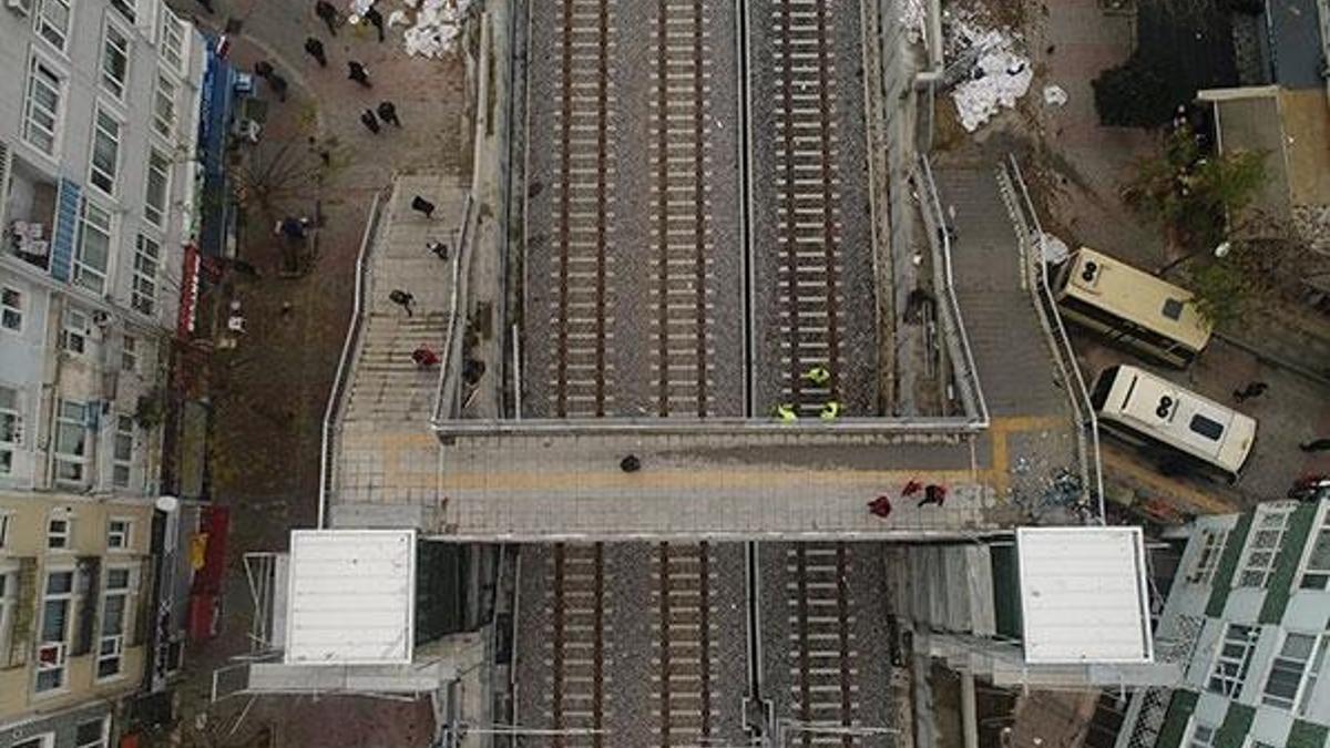 Gebze-Halkalı tren hattında son durum havadan görüntülendi