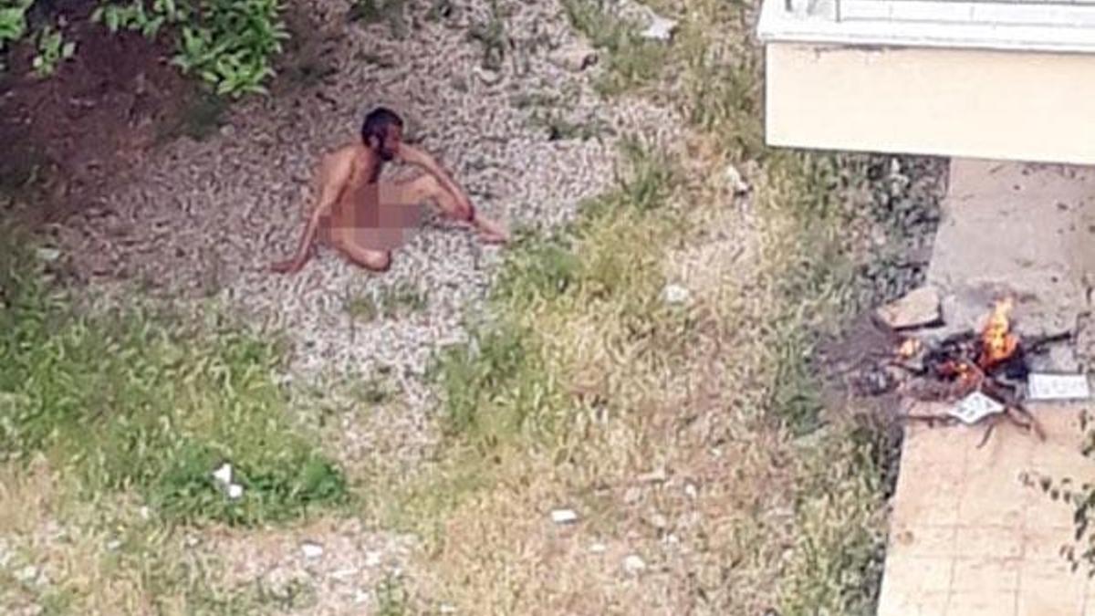 Apartmanın bahçesinde görenler şoke oldu! Çırılçıplak...