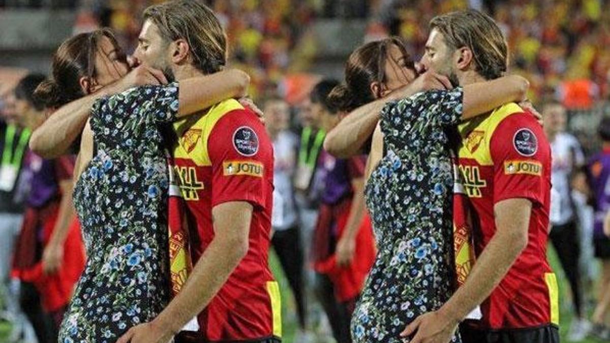 Ebru Şancı, eşini öpücüklere boğdu