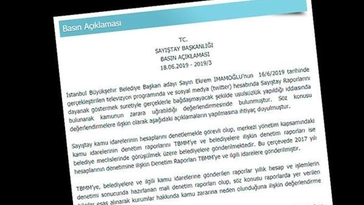 Sayıştay'dan yeni açıklama!