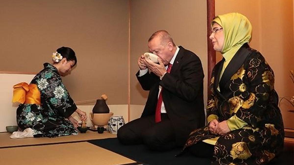 Cumhurbaşkanı Erdoğan, Japonya'da çay seremonisine katıldı
