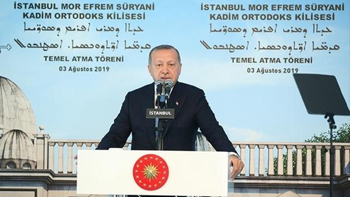 Cumhurbaşkanı Erdoğan Süryani Kilisesi temel atma töreninde konuştu