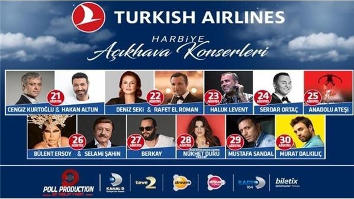 Turkish Airlines Harbiye Açıkhava Konserleri başlıyor