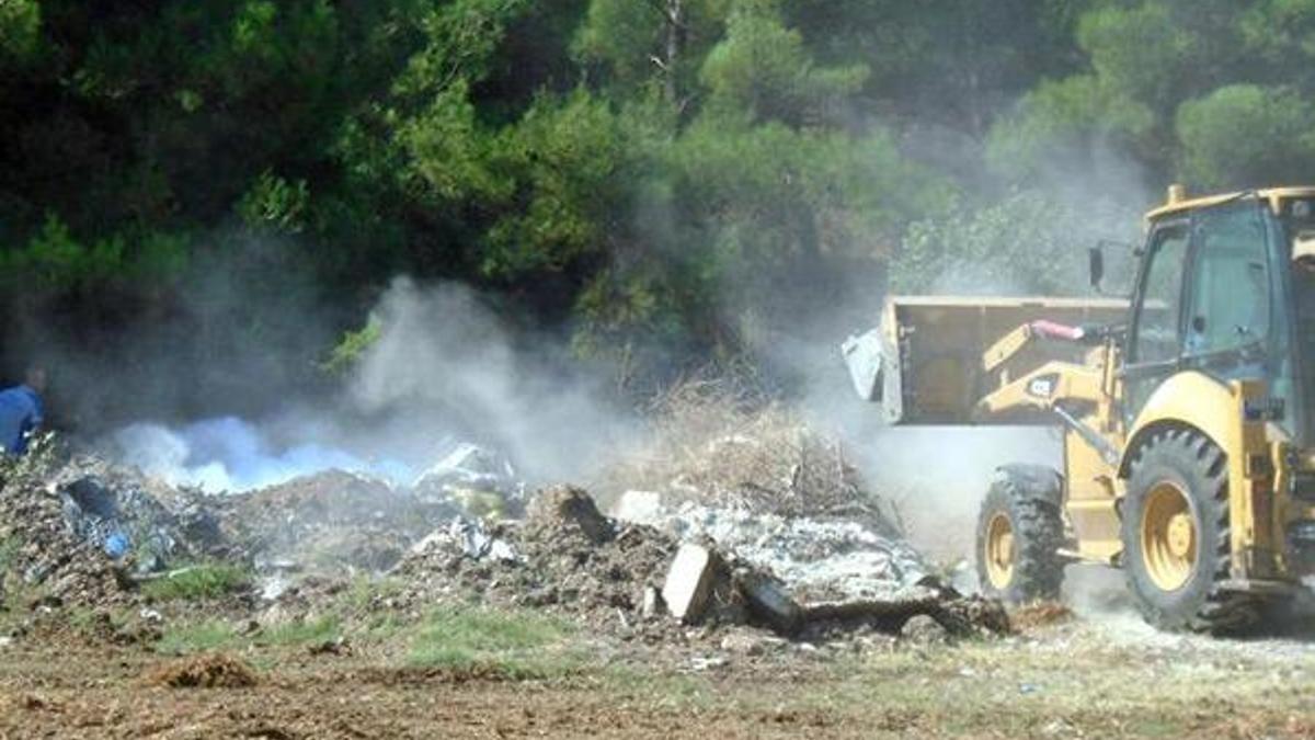 İzmir'de şok görüntü! Ormanlık alana atmışlar...
