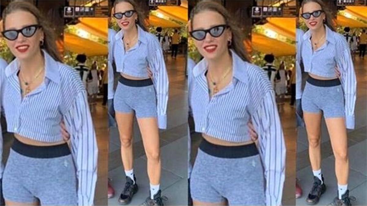 Serenay Sarıkaya tayt modasına uydu