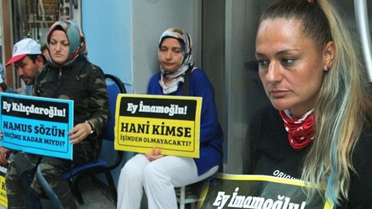 İBB'den çıkarılan işçiler CHP İstanbul İl Başkanlığı önünde oturma eylemi başlattı