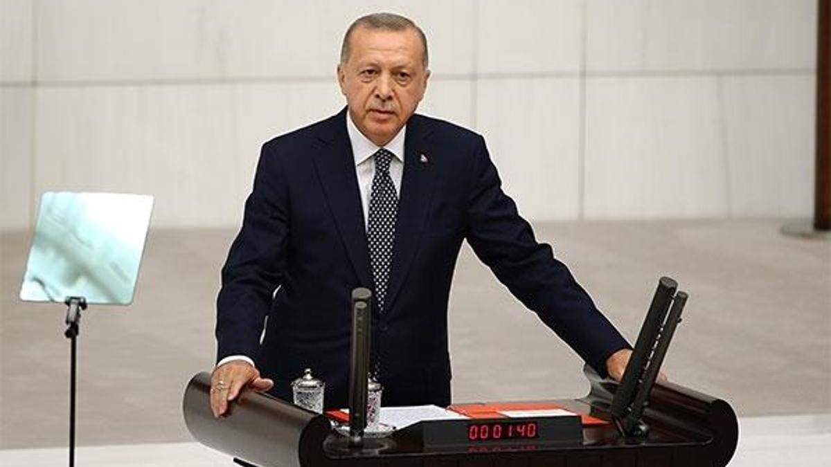 Cumhurbaşkanı Erdoğan 'Şu an başladık' dedi ve Meclis'ten dünyaya ilan etti