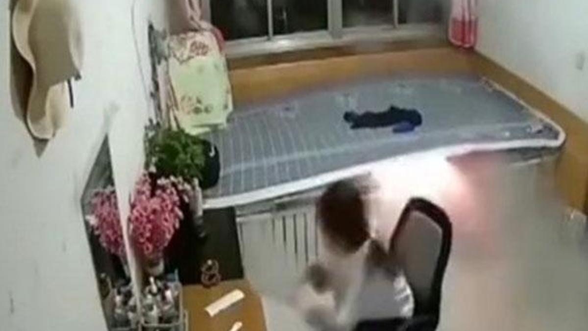 Isıtmalı yatağın patlama anı kamerada