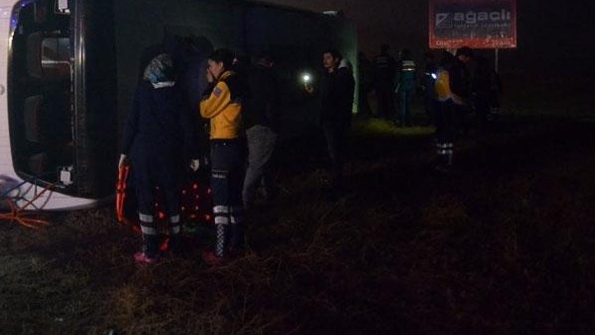Aracı takla atan sürücü feci şekilde can verdi
