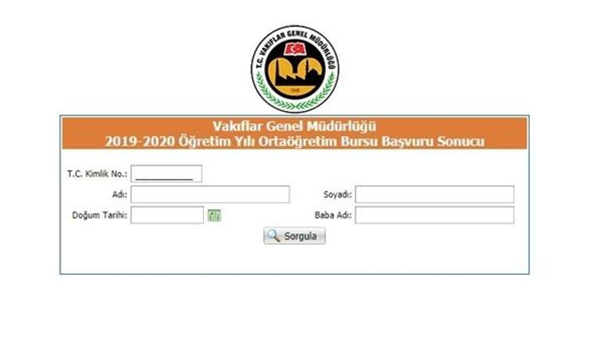 2019 VGM burs sonuçları sorgulama!